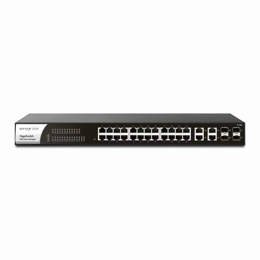 Draytek VigorSwitch P1282 28 Port PoE+ Gigabit Switch